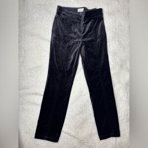 Anthropologie Black Corduroy Straight-Leg Pants